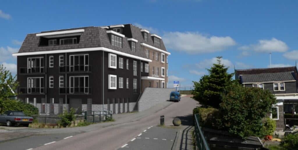 • Het plan omvat dertien appartementen op de kop van de kruising Middelweg/Lekdijk.