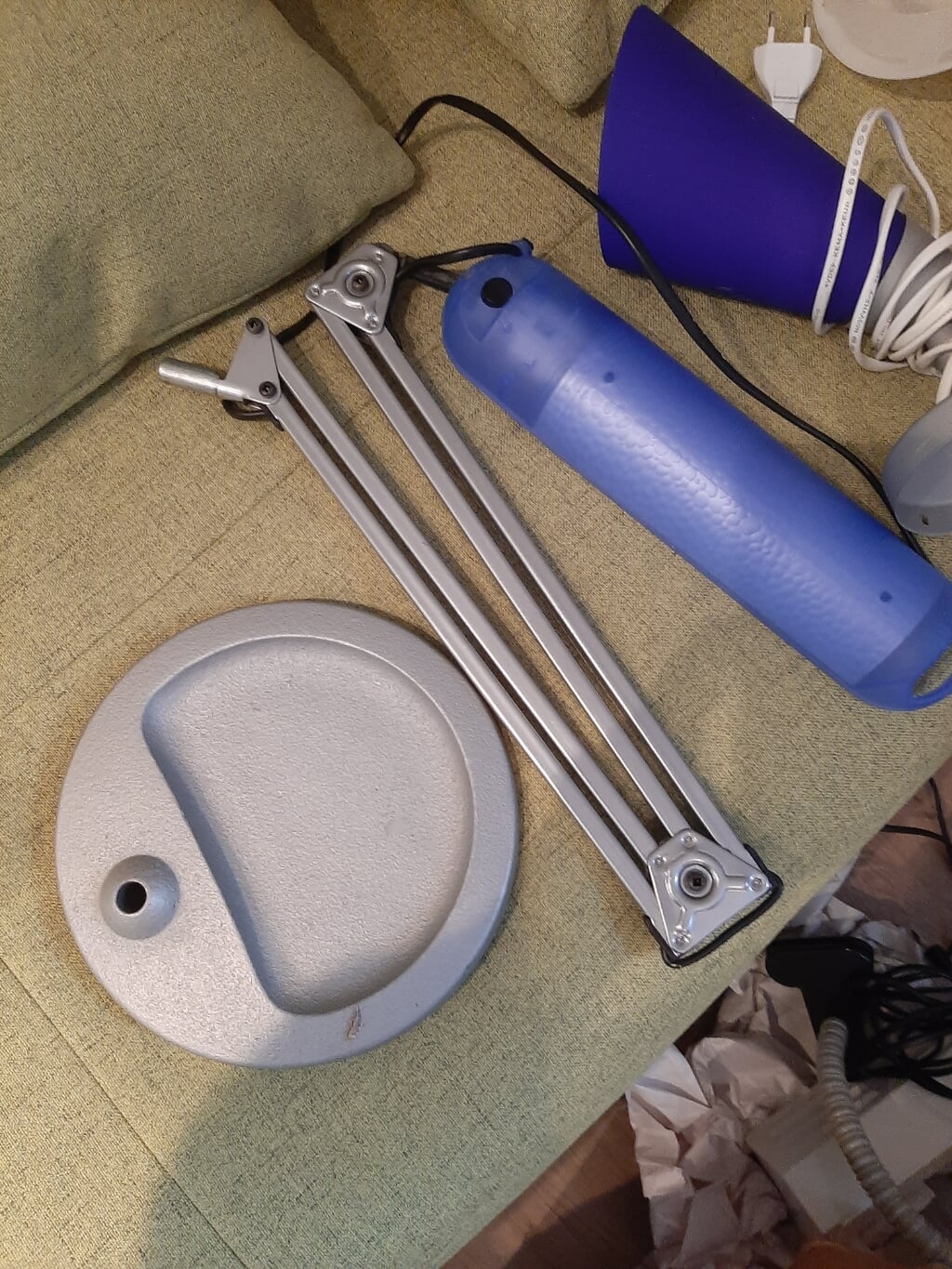 Blauwe bureaulamp