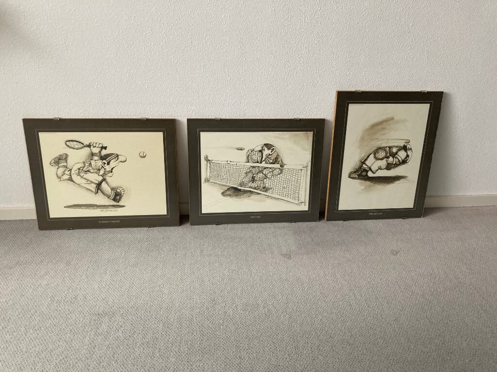 3 schilderijtjes Tennis