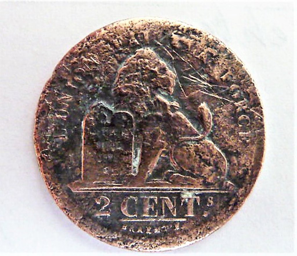 Munt België 2 cents 1833 voor 9,50 euro