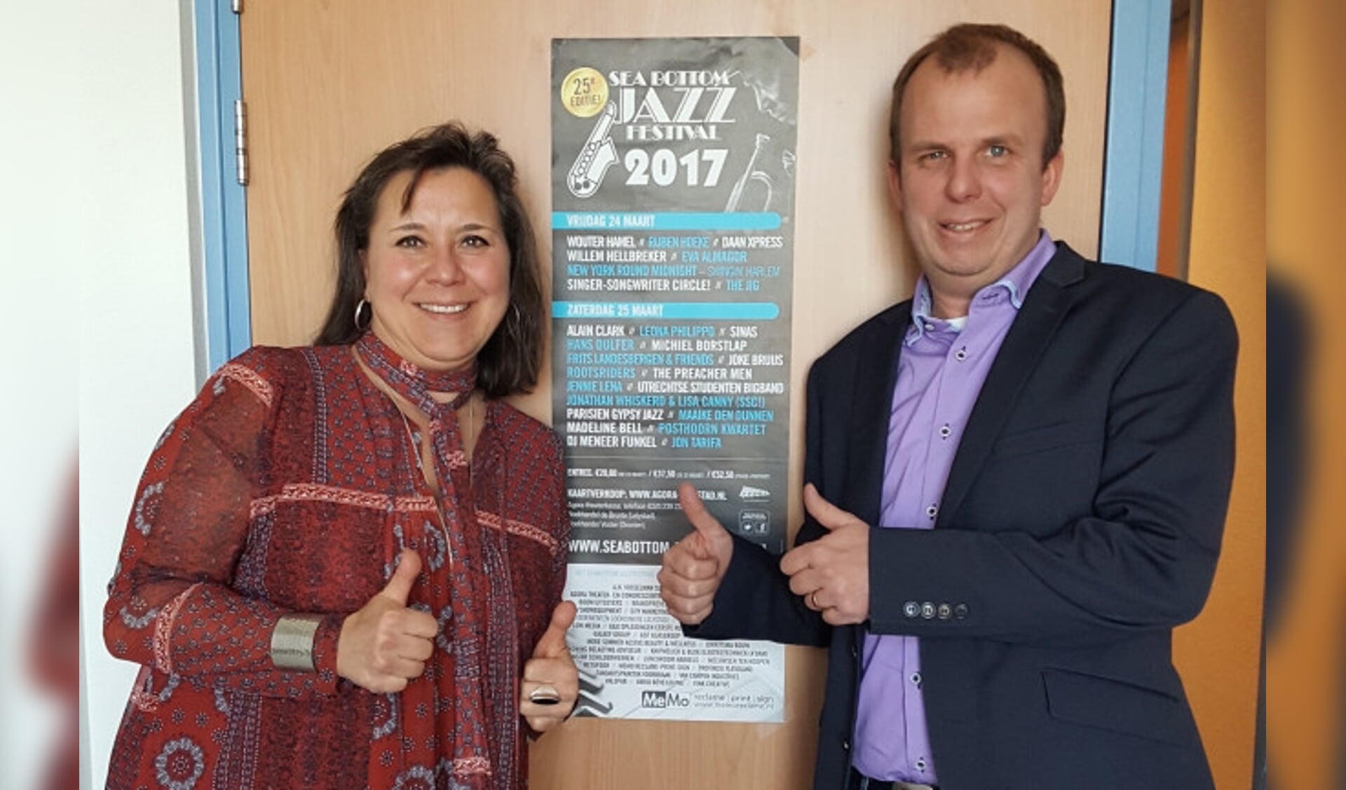  Karin Senf (Bestuurslid Sea Bottom Jazz Festival) en Peter Broer (Senior Vastgoedadviseur Metafoor).