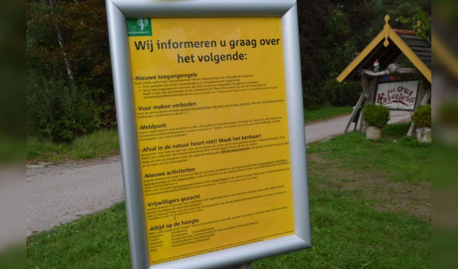  Nieuwe waarschuwingen voor de bezoekers van de bossen.