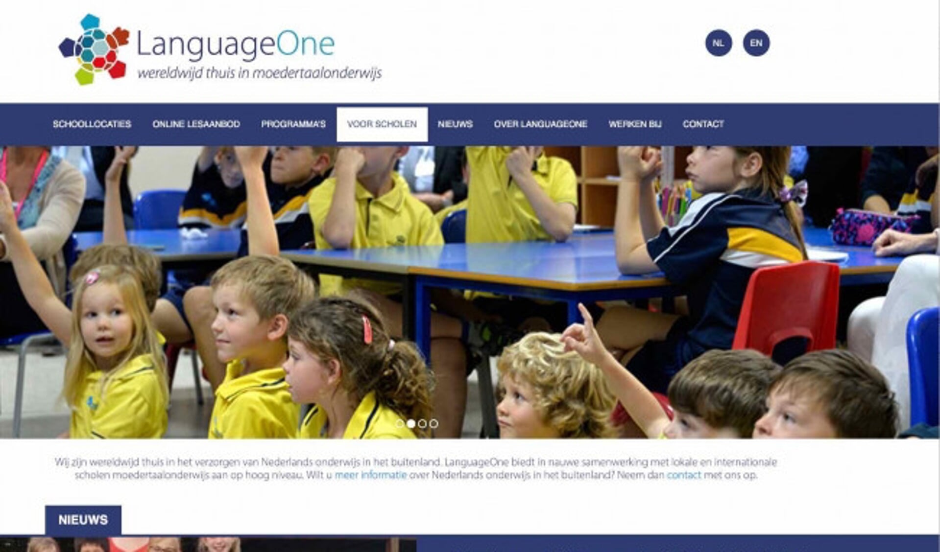  De website van LanguageOne