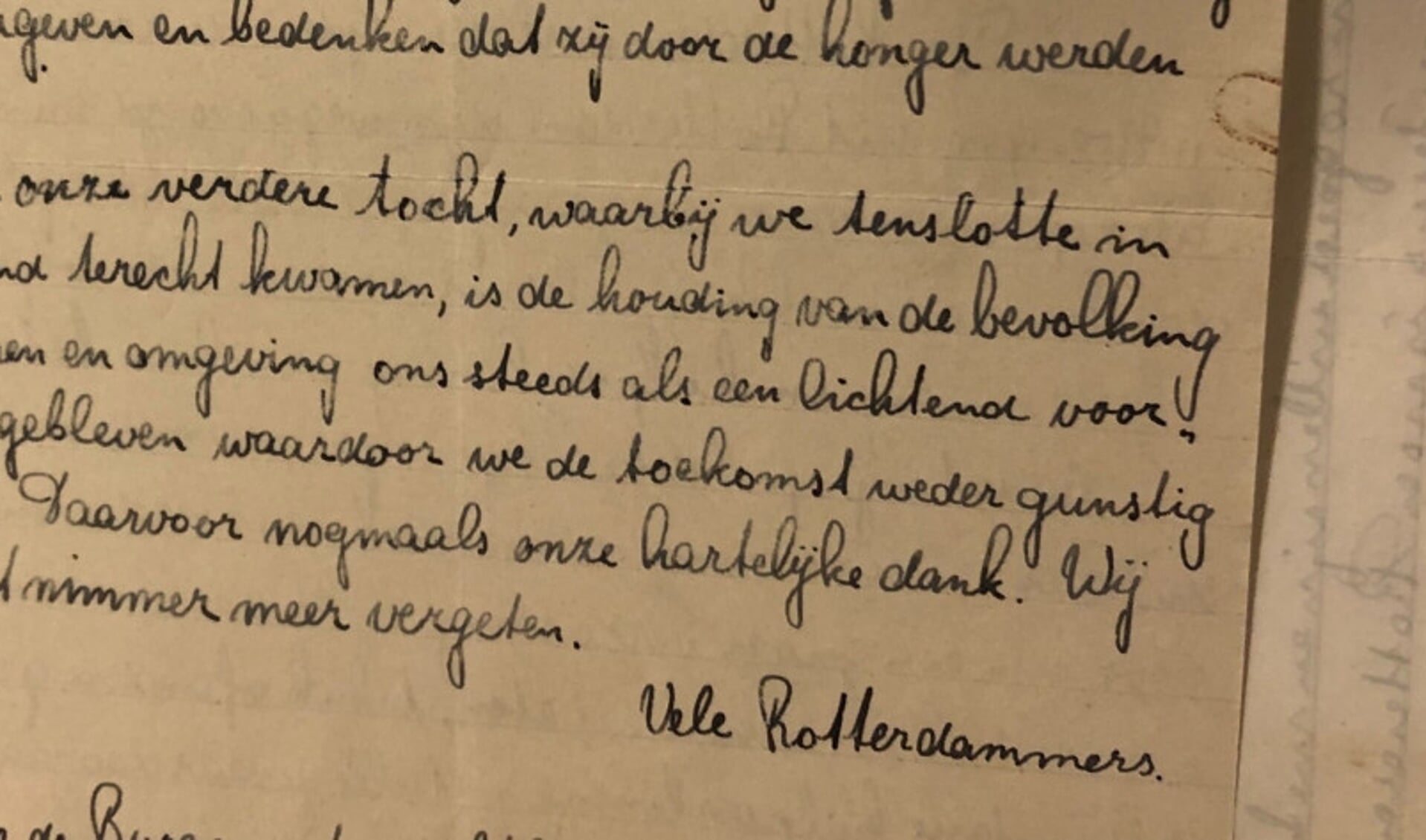  Foto fragment brief uit Rotterdam