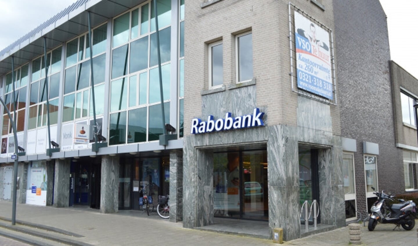 Het gebouw, in het verleden gebruikt door de Rabobank.