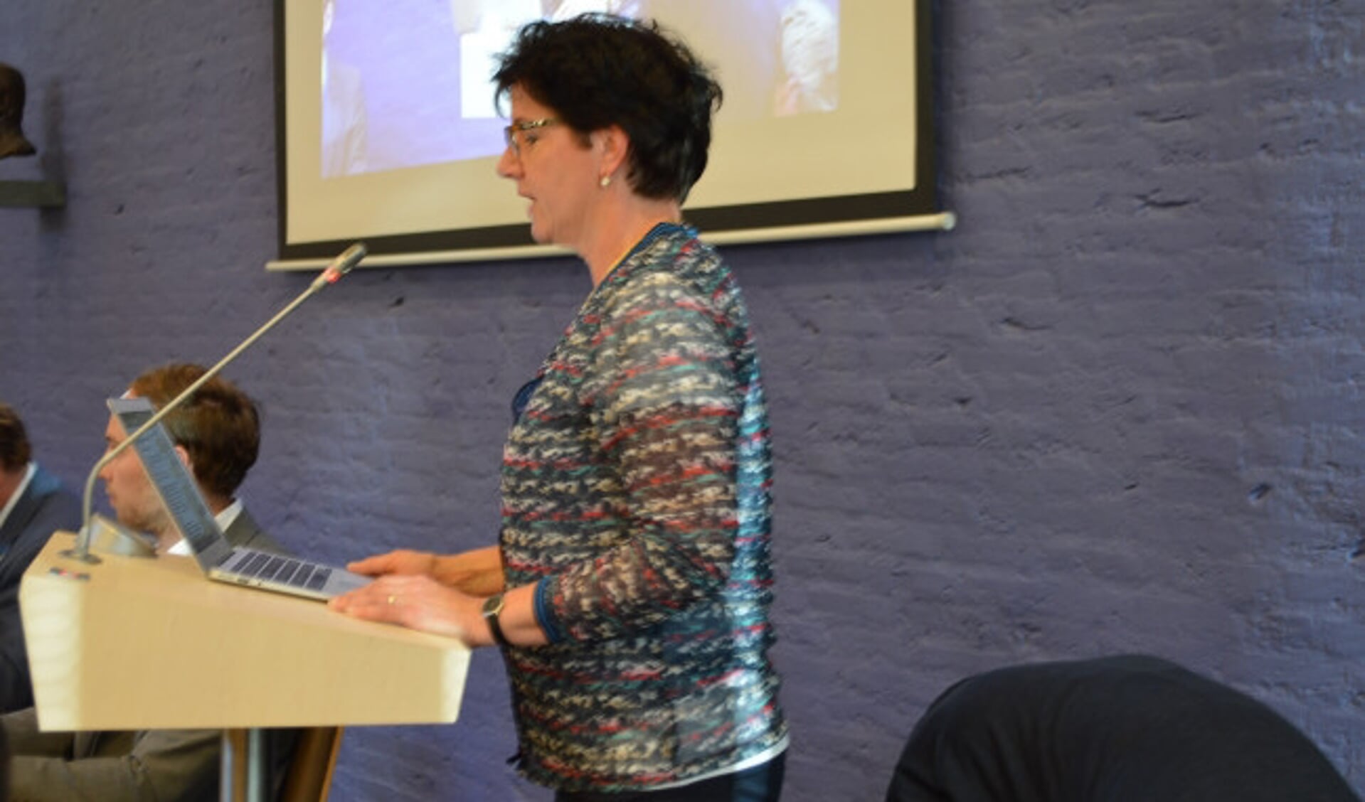  Ingeborg Westerdijk spreekt de gemeenteraad toe.