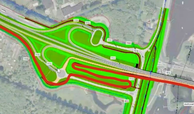 <p>De rode lijn is de route voor de fietsers.</p>