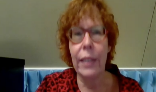 Anne-Marie van Huffel tijdens de vergadering van gisteravond.