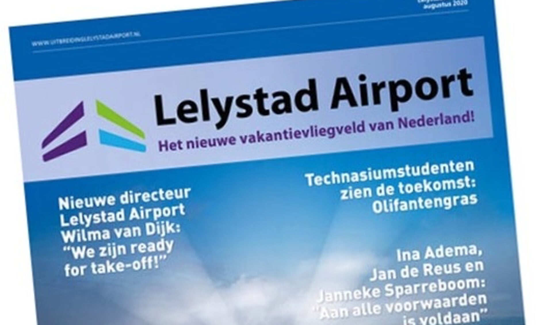 Voorpagina van de laatste editie van de Lelystad Airportkrant.