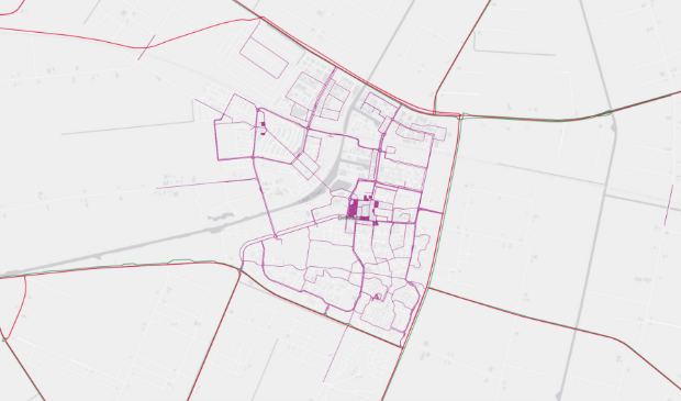 De strooiroutes in Dronten.
