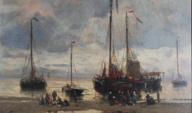 <p>'Bommen op het strand' van Hendrik Willem Mesdag (ca. 1880)</p>