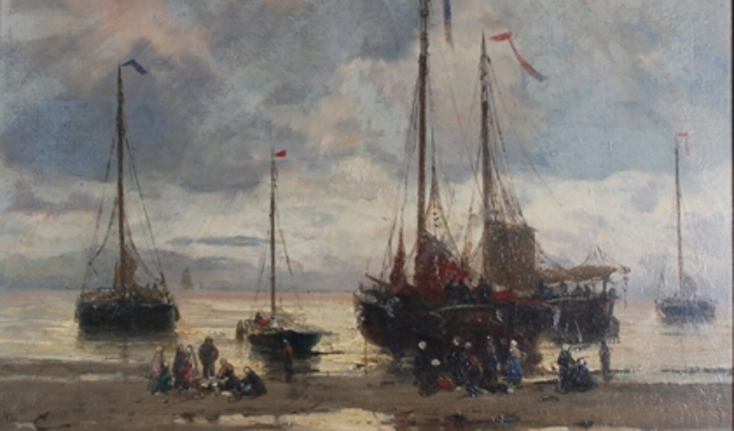'Bommen op het strand' van Hendrik Willem Mesdag (ca. 1880)