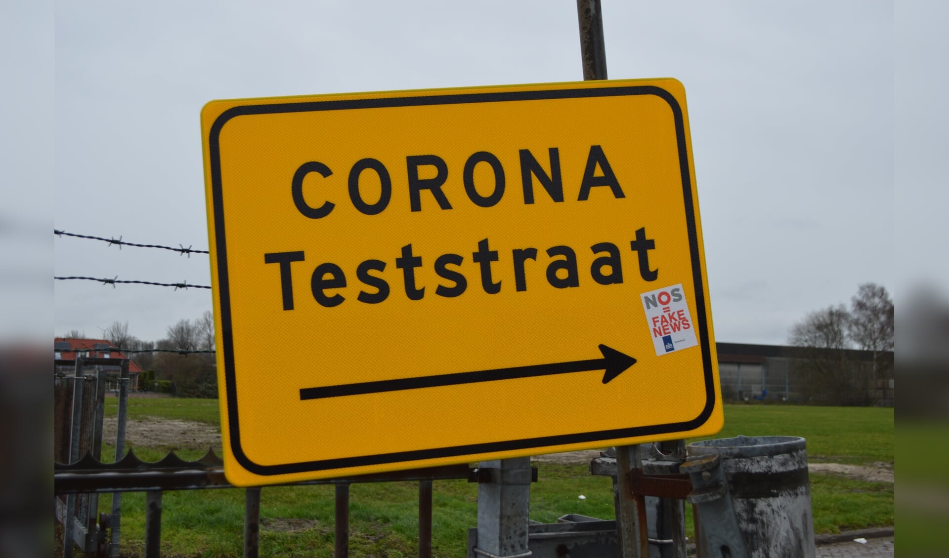 Corona-teststraat in Dronten.