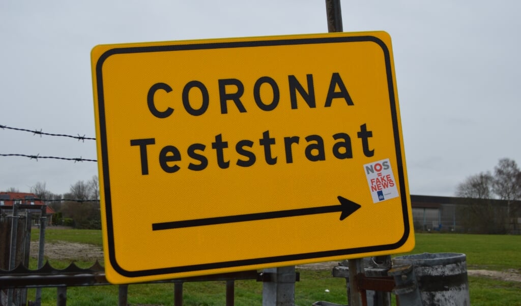 Corona-teststraat in Dronten.