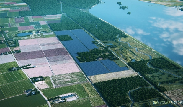 <p>Het te bouwen zonnepark bij Dorhout Mees.</p>