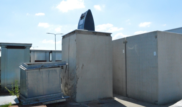 Restafvalcontainer op de gemeentewerf in Dronten.