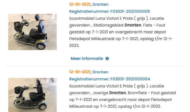 De beide scootmobielen.