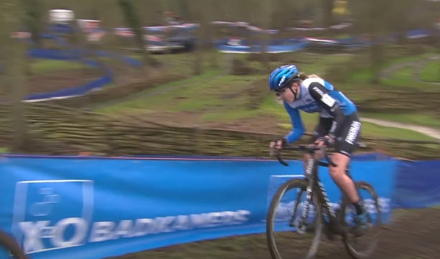 Manon Bakker tijdens de wereldbekerwedstrijd van afgelopen zondag.