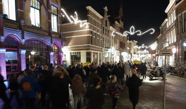 Het coronaprotest in de binnenstart.