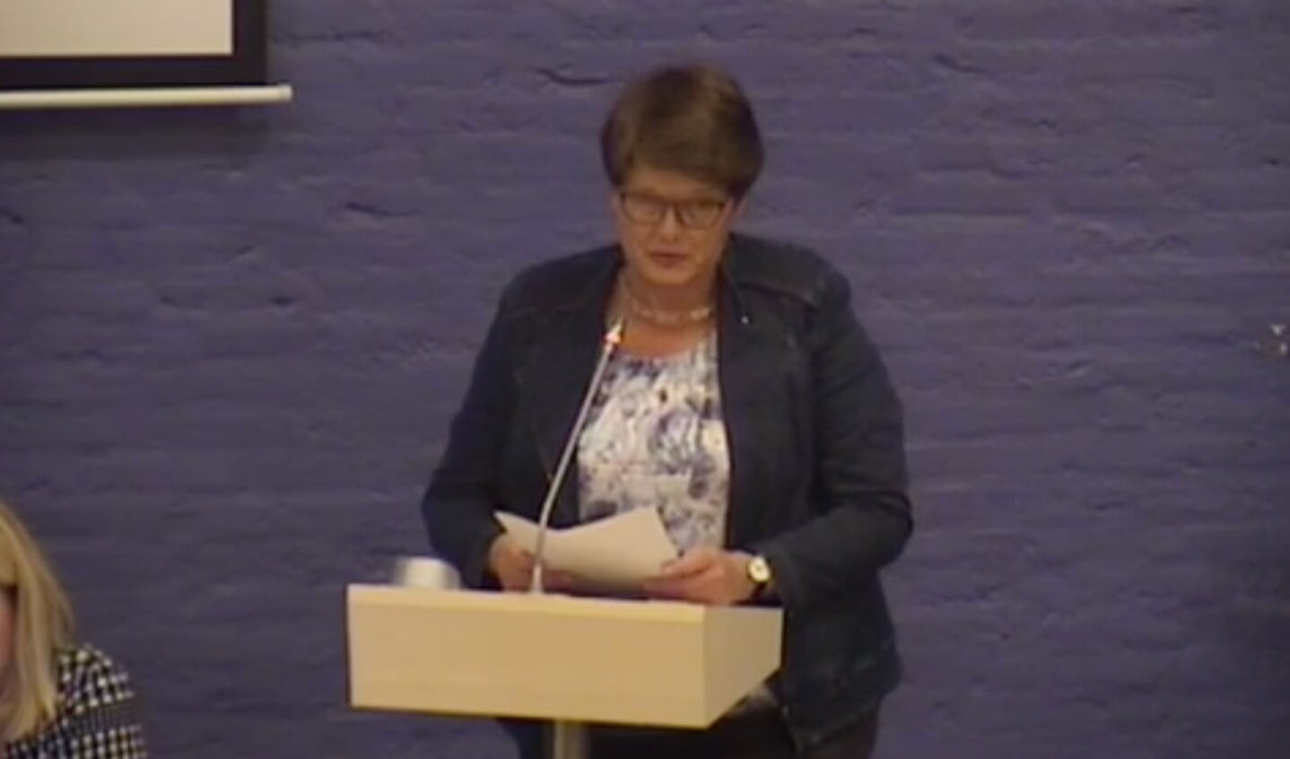 Else van Luin sprak in 2019 de gemeenteraad toe.