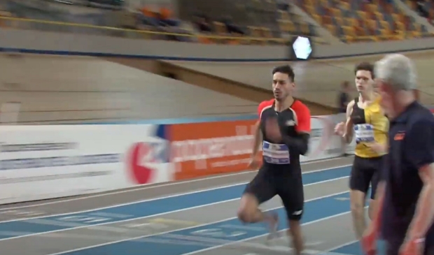 Owen Westerhout in actie tijdens zijn serie op de 400 meter.