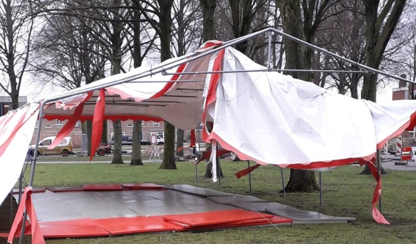 Stormschade in Dronten in maart 2021.