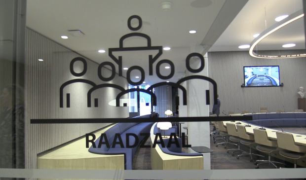 De raadzaal in het nieuwe gemeentehuis.