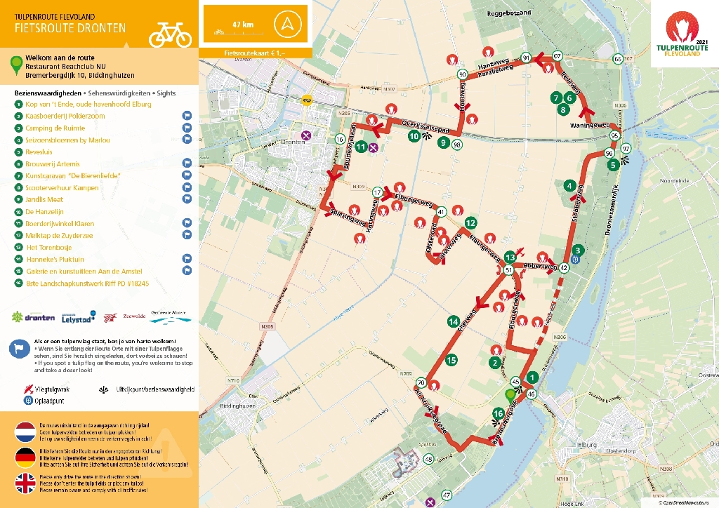 Fietsroute Dronten/Biddinghuizen