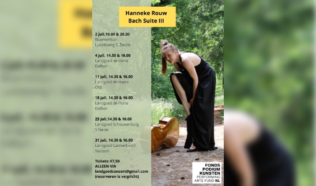 Celliste Hanneke Rouw speelt op het landgoed