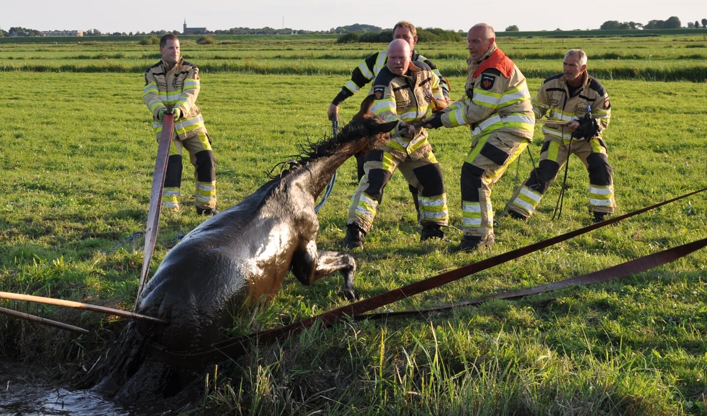 De brandweer in actie.