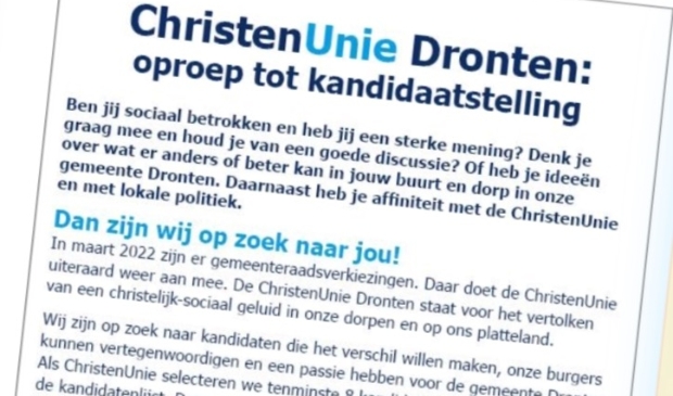 Advertentie van de ChristenUnie.