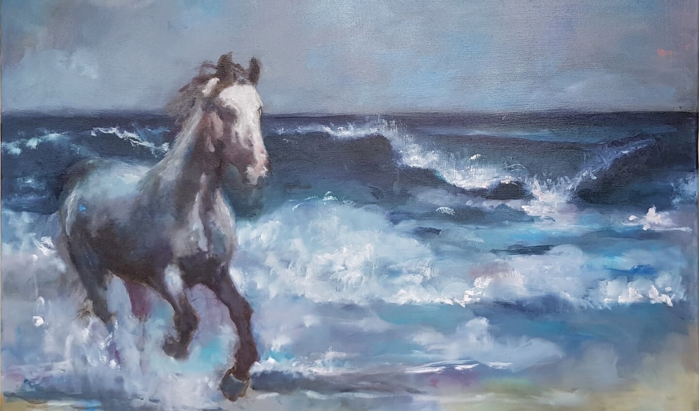 Paard, vluchtend voor de vloedgolf