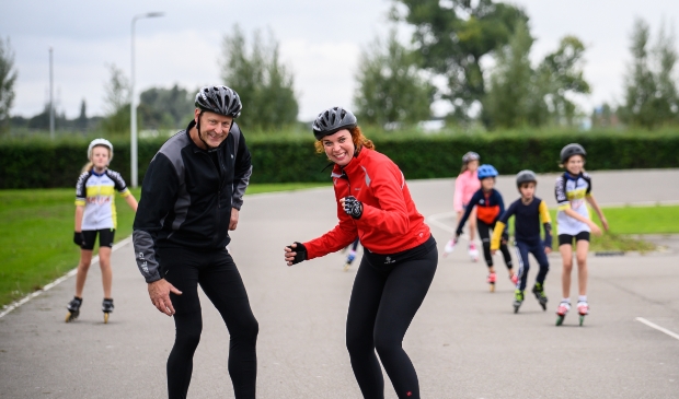 De trainers van de skeelerclub. Op de foto ontbreekt Alyne Boerman.