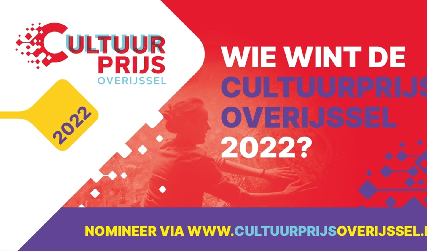Wie wint de Cultuurprijs Overijssel in 2022. Nomineer via www.cultuurprijsoverijssel.nl