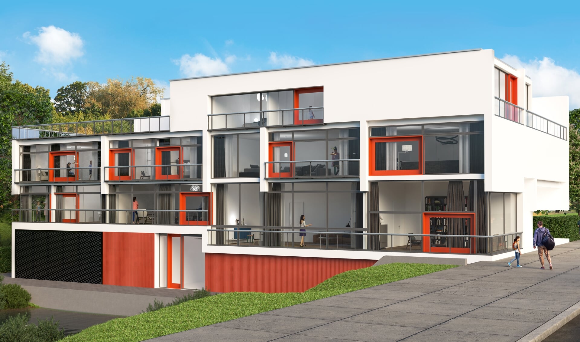 Impressie appartementencomplex aan het Stationsplein in Steenwijk