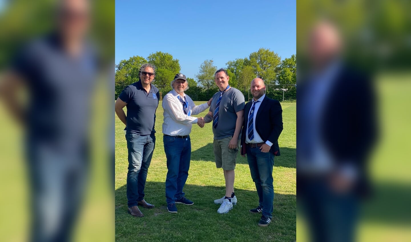Op de foto: Neville Andrews (hoofd technische commissie RC Zwolle), Hans-Peter van Heusen (interim-coach), Reinier Laurijsen (nieuwe trainer-coach en Daan van Rooijen (voorzitter RC Zwolle)