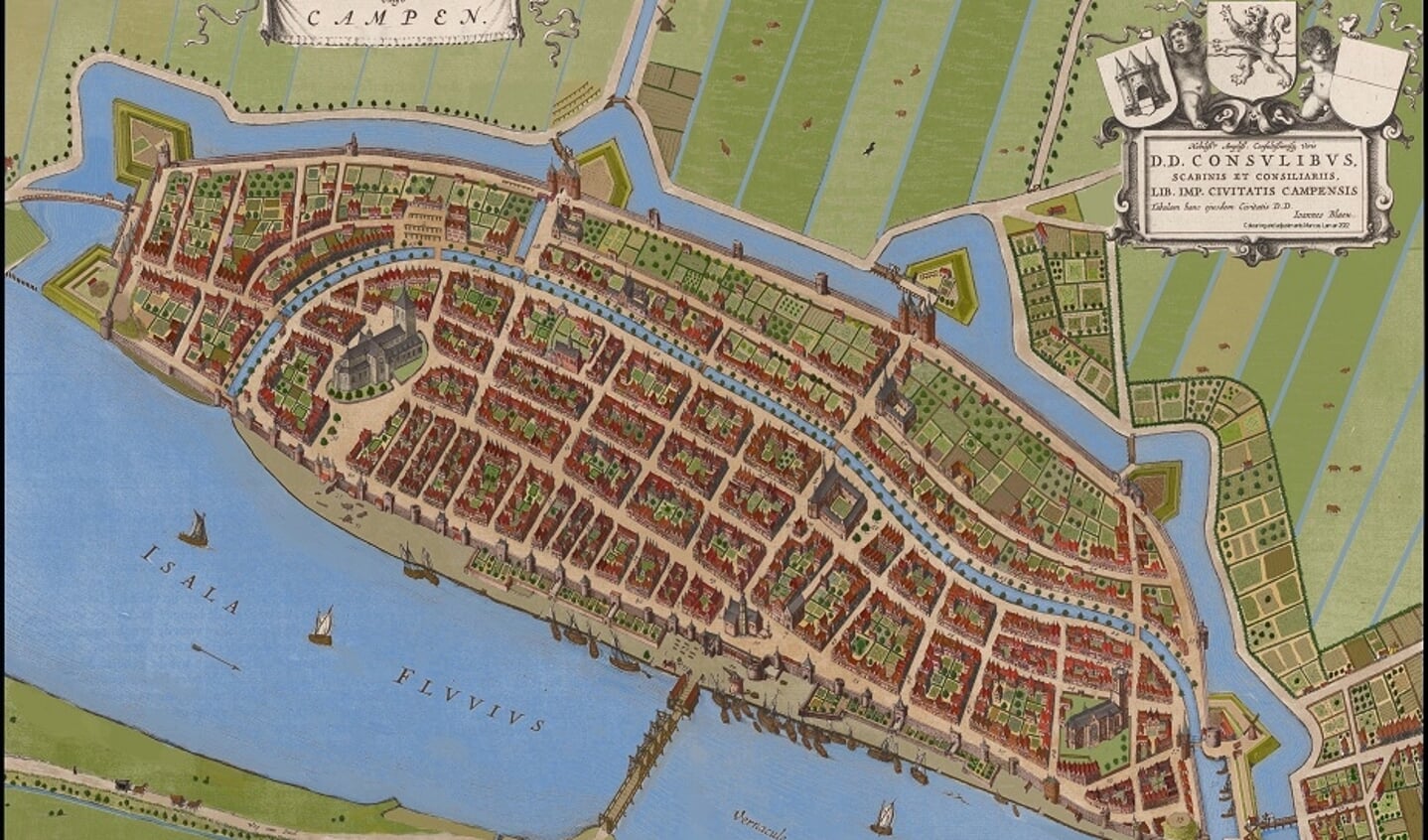 De kaart van Johannes Blaeu. Ingekleurd door Marcus Laman.