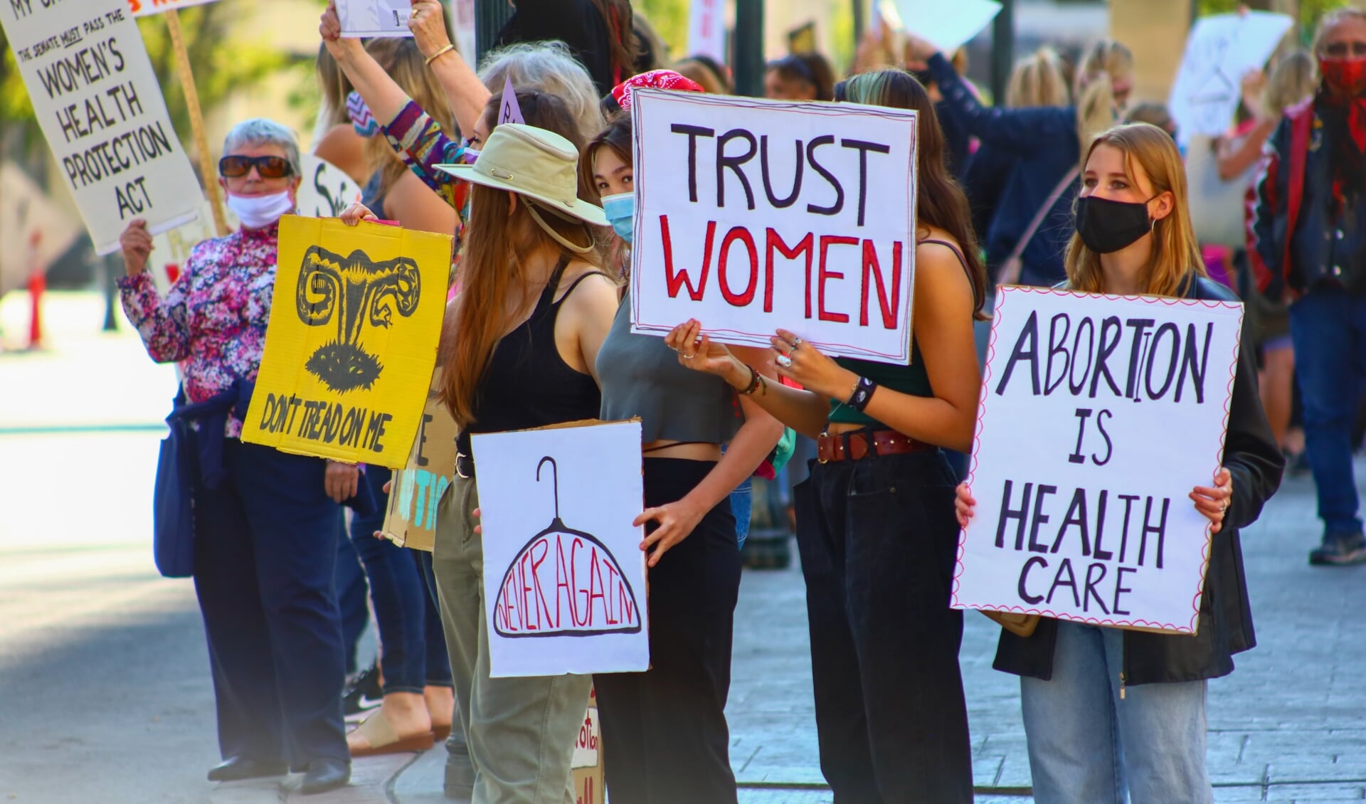 Demonstranten voor het abortusrecht in de VS