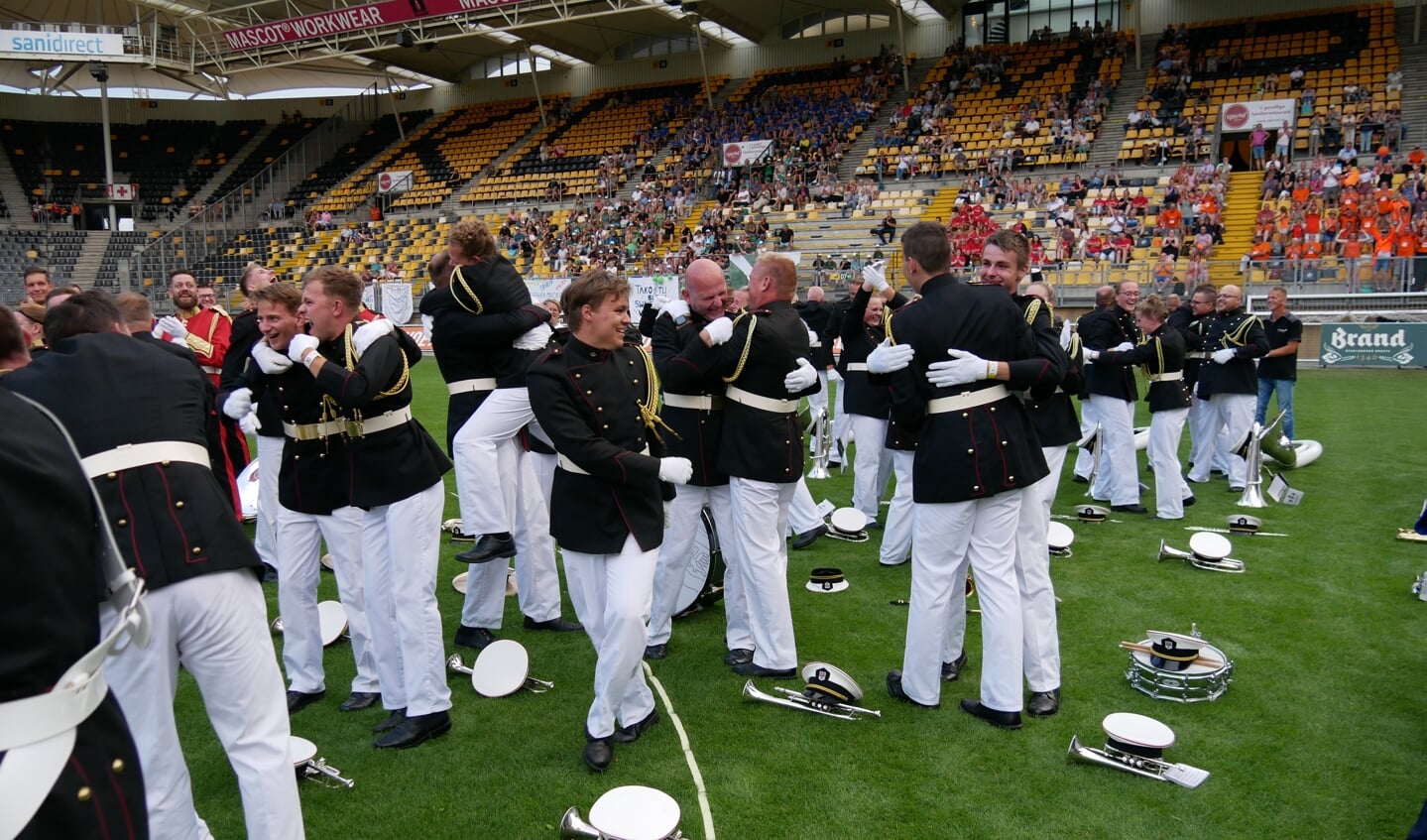 De ontlading tijdens de prijzenceremonie.