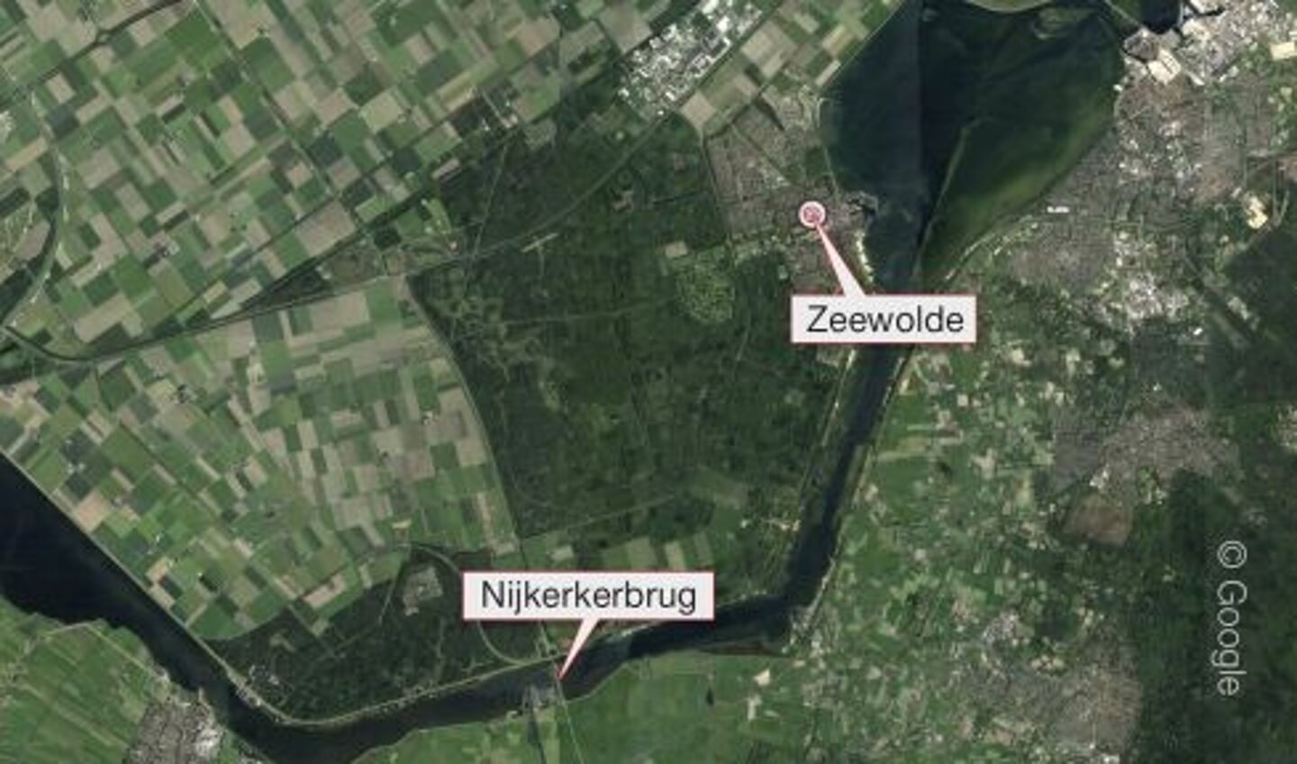 Het gebied nabij de Nijkerkerbrug in de gemeente Zeewolde zou de voorkeur hebben van Defensie voor het realiseren van een kazerne. 