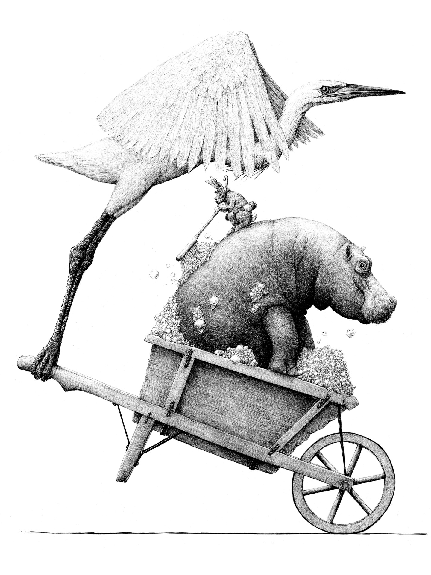 'Kruiwagen met nijlpaard' van Redmer Hoekstra