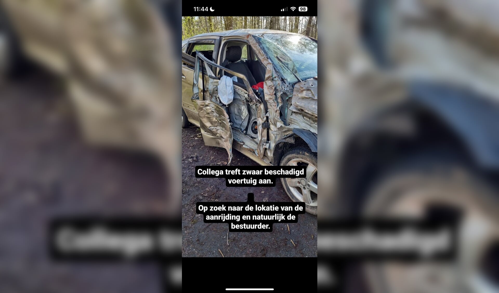 De agent wist zondagochtend nog niet dat de bestuurder zich al gemeld had bij de politie.