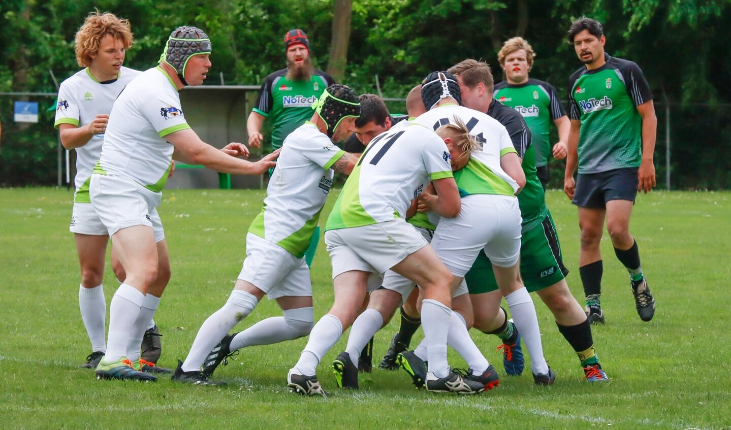 De rugbyers uit de polder spelen in het groen-wit