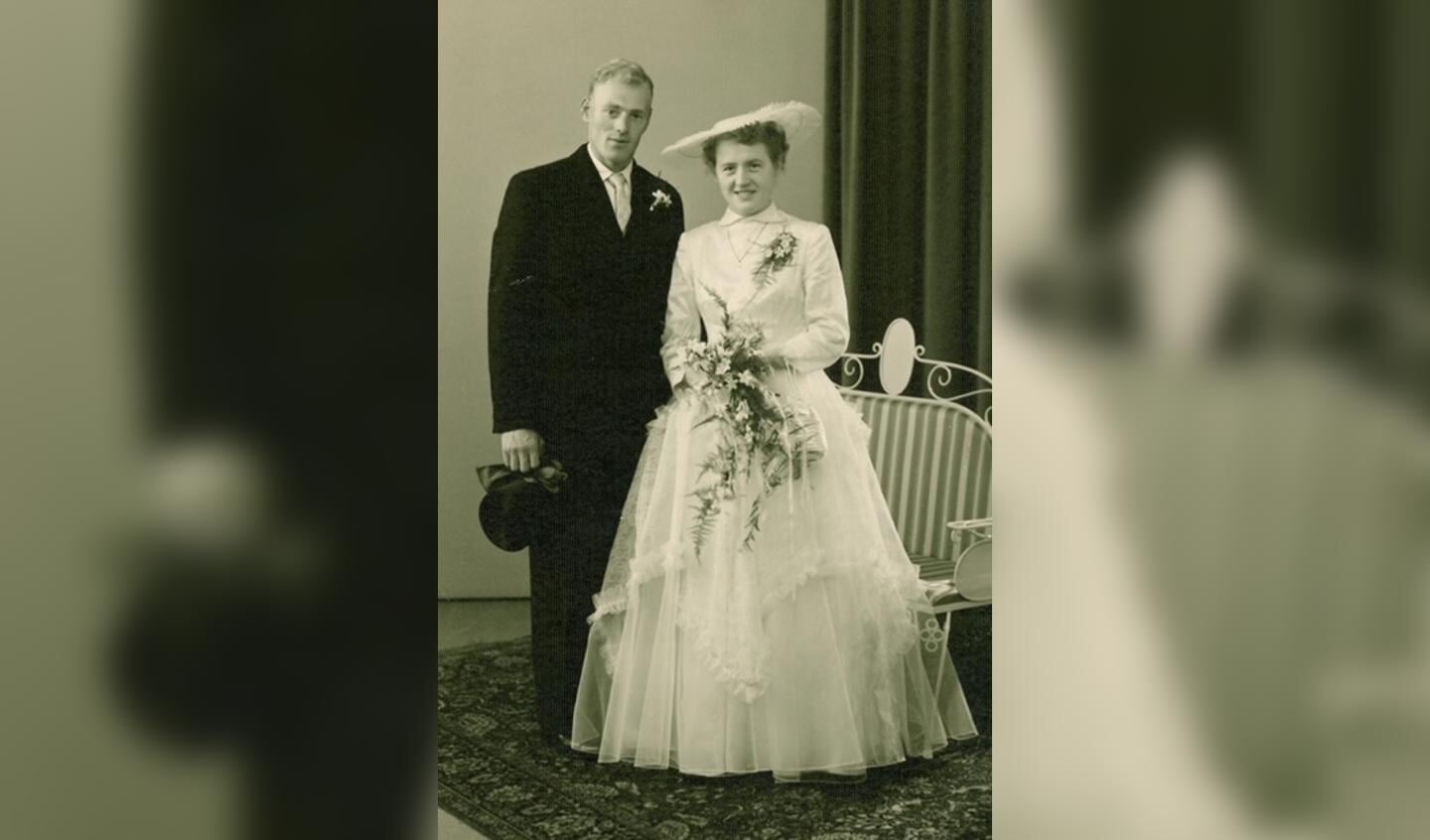 Adri en Ada Schillemans-Ouderling op hun trouwdag in 1958