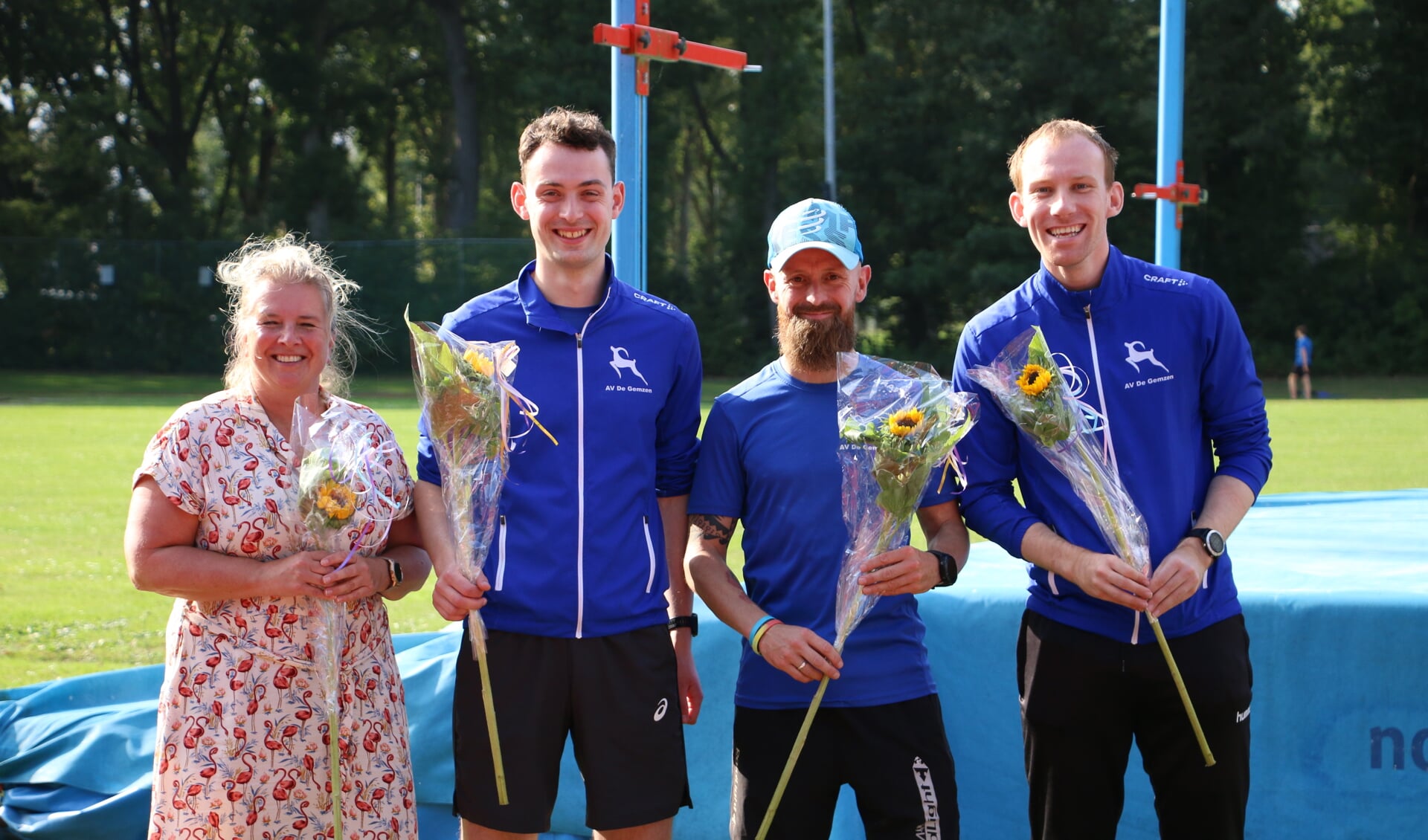 vlnr: Ankoline Kanis (junioren), Steven Hanekamp (junioren), Arend van Wijk (pupillen) en Jurian Onderdijk en (pupillen).