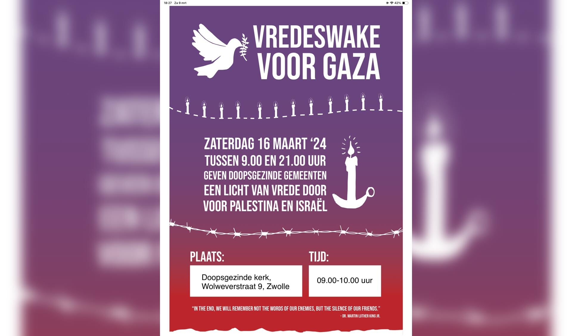 Affiche wake voor Gaza