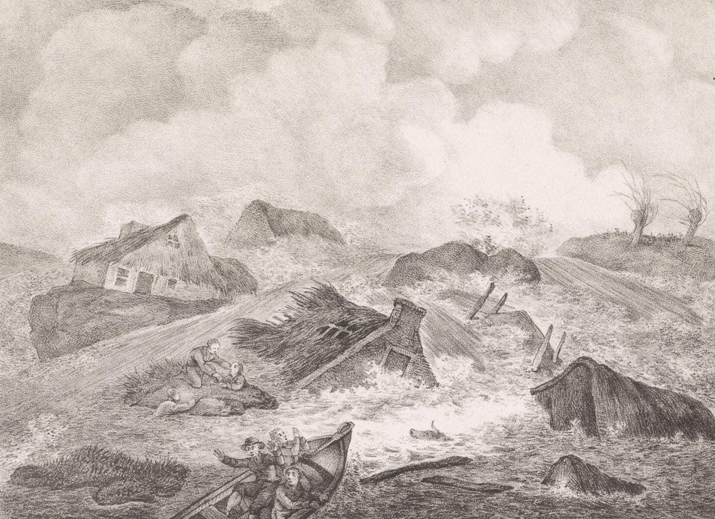 Doorbraak van de Kamperdijk, 1825. 