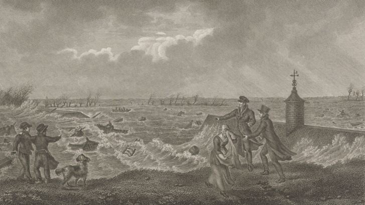 Dijkdoorbraak bij Hasselt, 1825.