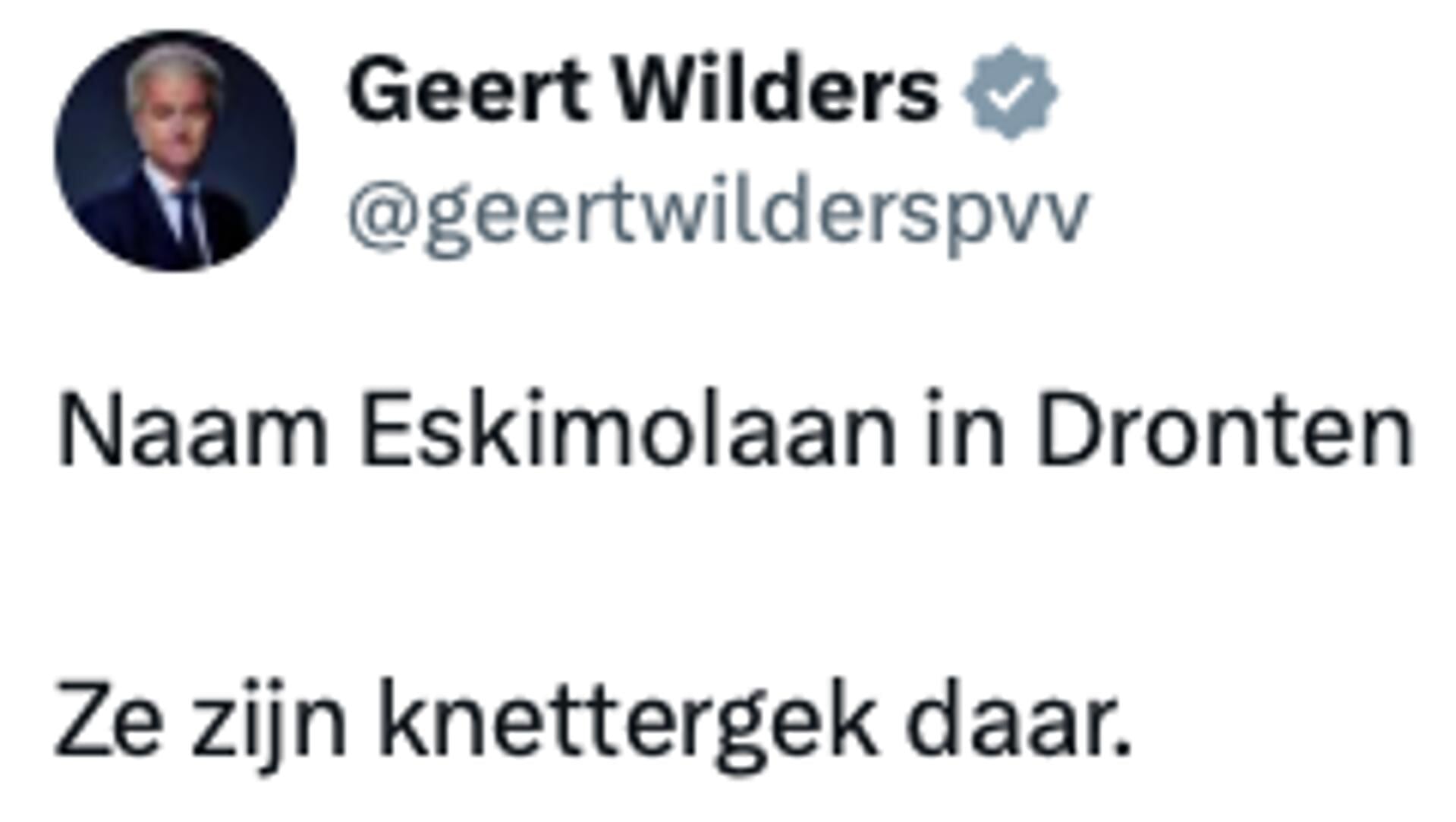 Geert Wilders op Twitter.