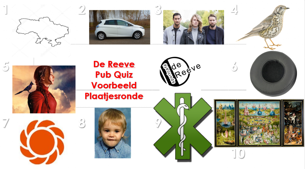 Vrijdag 8 November De Reeve Pub Quiz